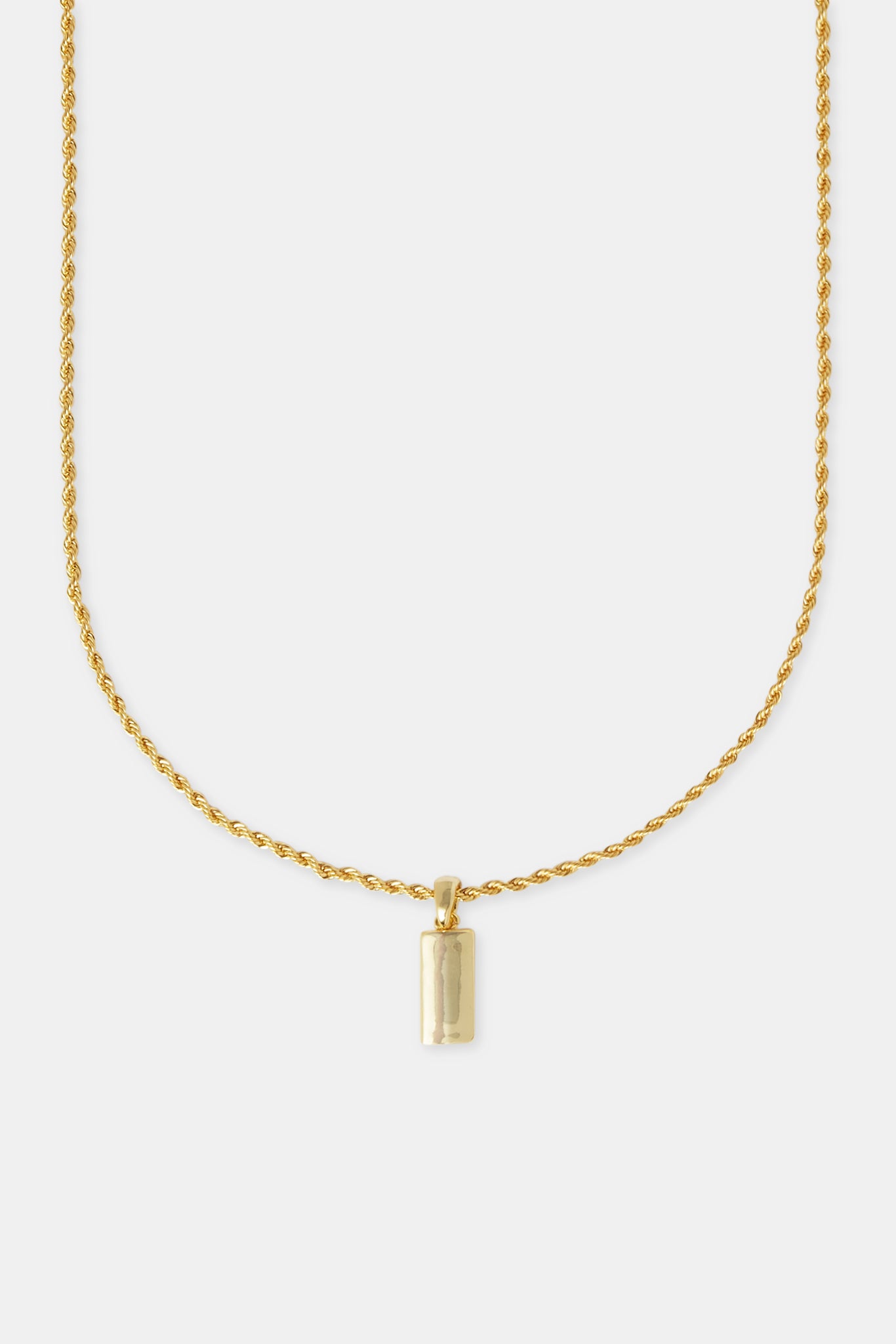 Halskette mit mikropoliertem Stabseil – 15 mm – Gold